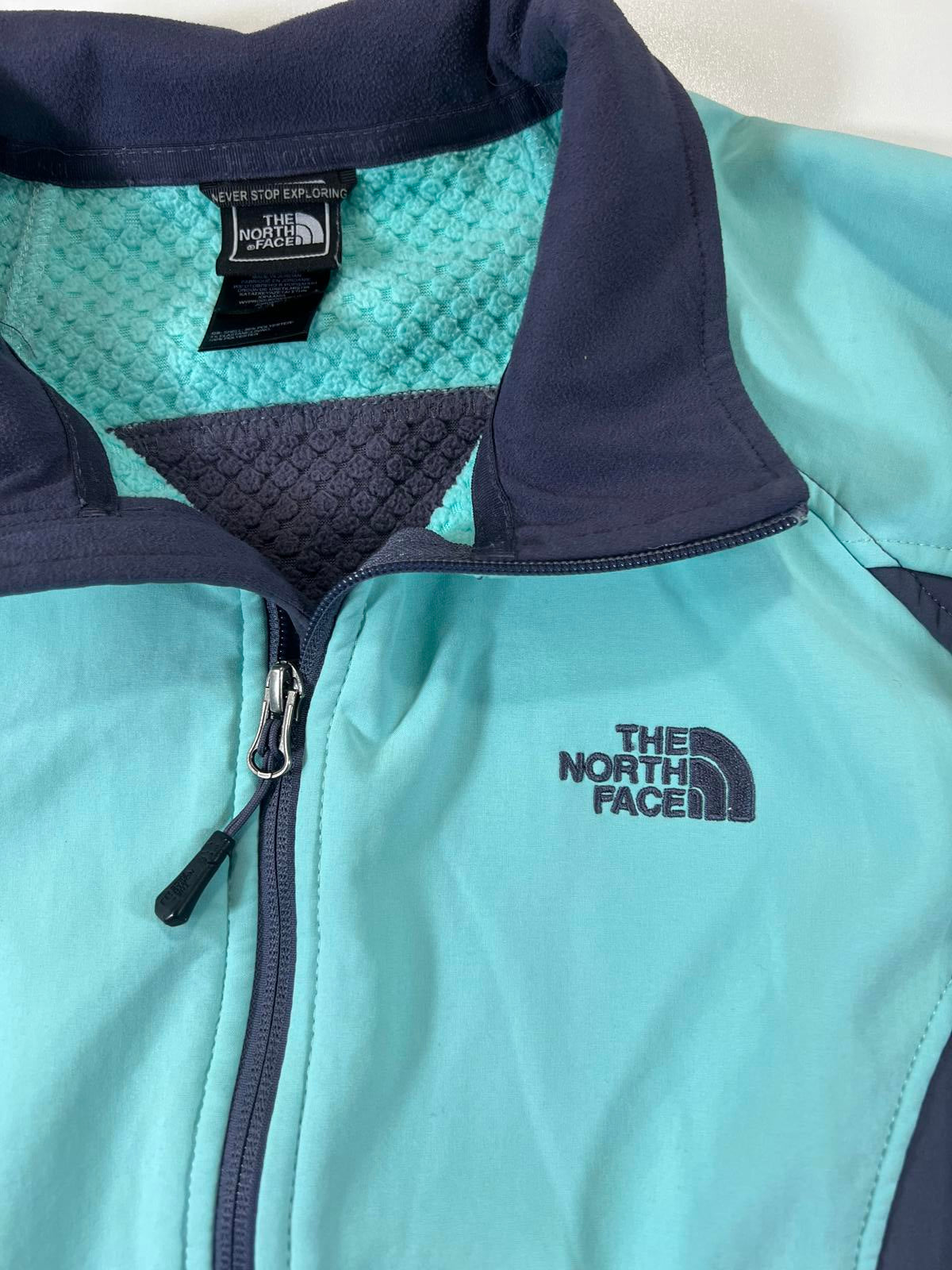 The North Face Women's Light Blue and Navy Softshell Jacket Womens XXL