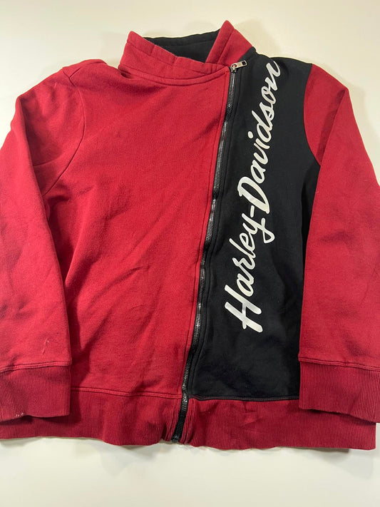 Harley-Davidson Red and Black Zip-Up Sweatshirt women’s XL