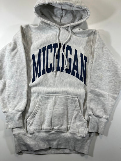 Grey Michigan Hooded Sweatshirt with Front Pocket
