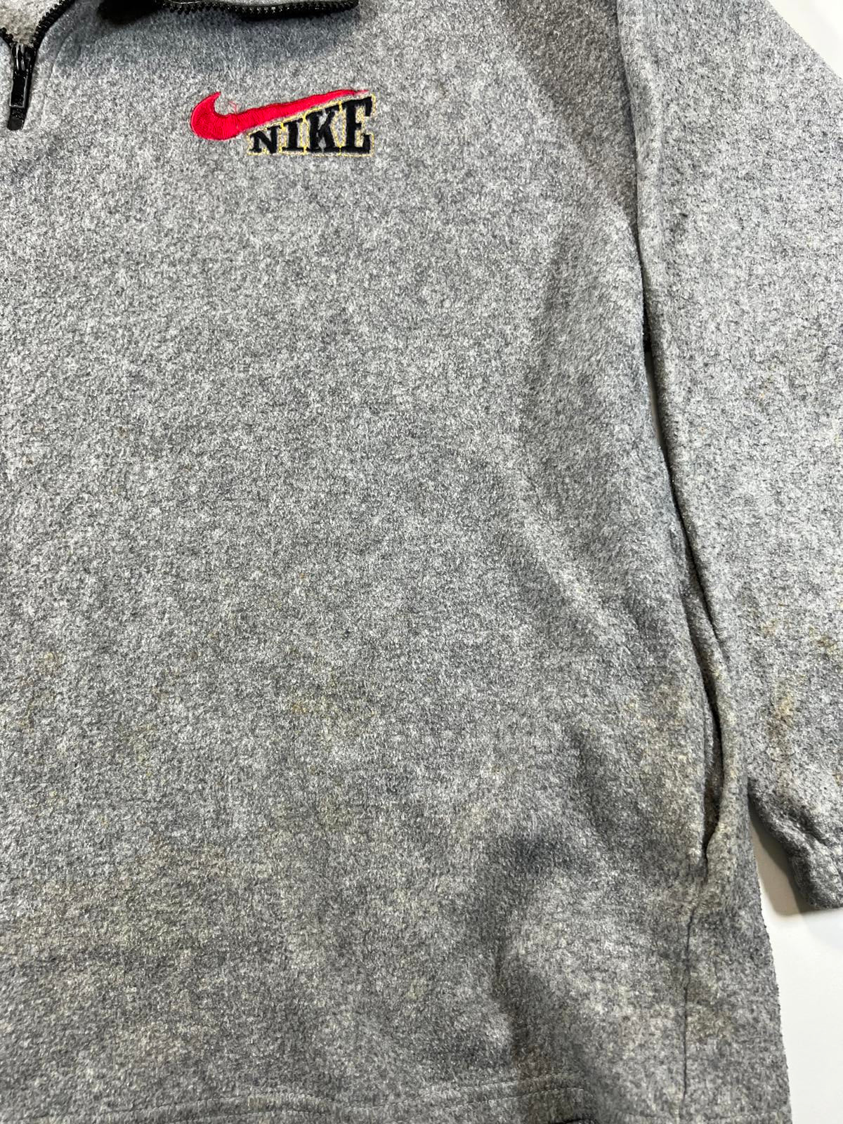 Nike Grey Half-Zip Fleece Pullover Sweatshirt