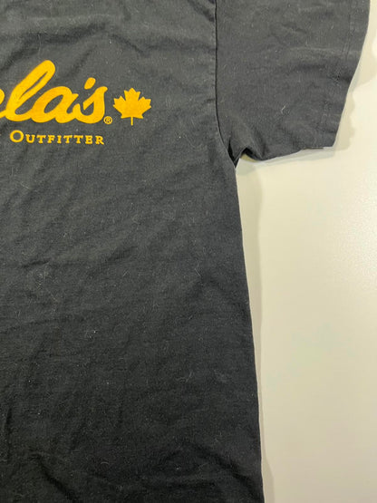 Cabela's Black T-Shirt with Yellow Logo - Medium