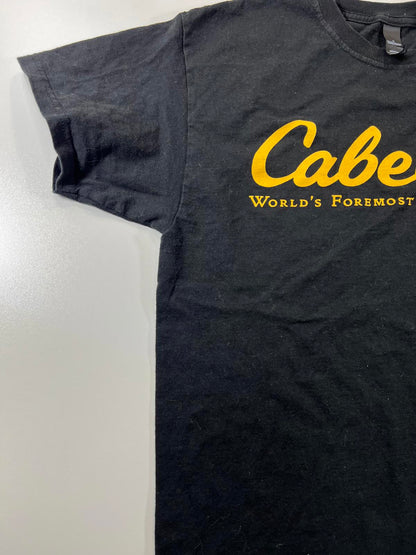 Cabela's Black T-Shirt with Yellow Logo - Medium