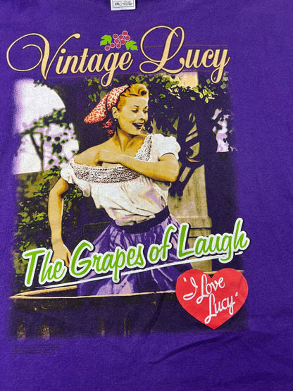 Vintage Lucy The Grapes of Laugh Purple Graphic T-XXL