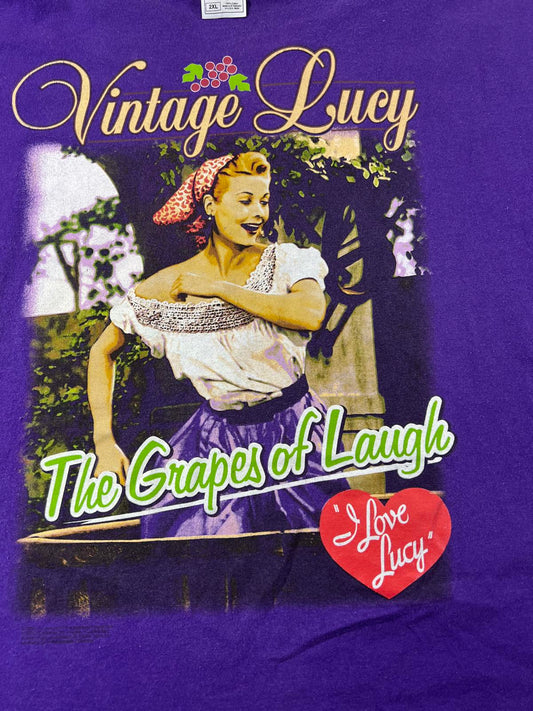 Vintage Lucy The Grapes of Laugh Purple Graphic T-XXL