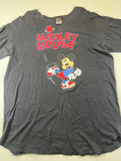 Vintage Mickey Mouse Black Graphic T-Shirt XL