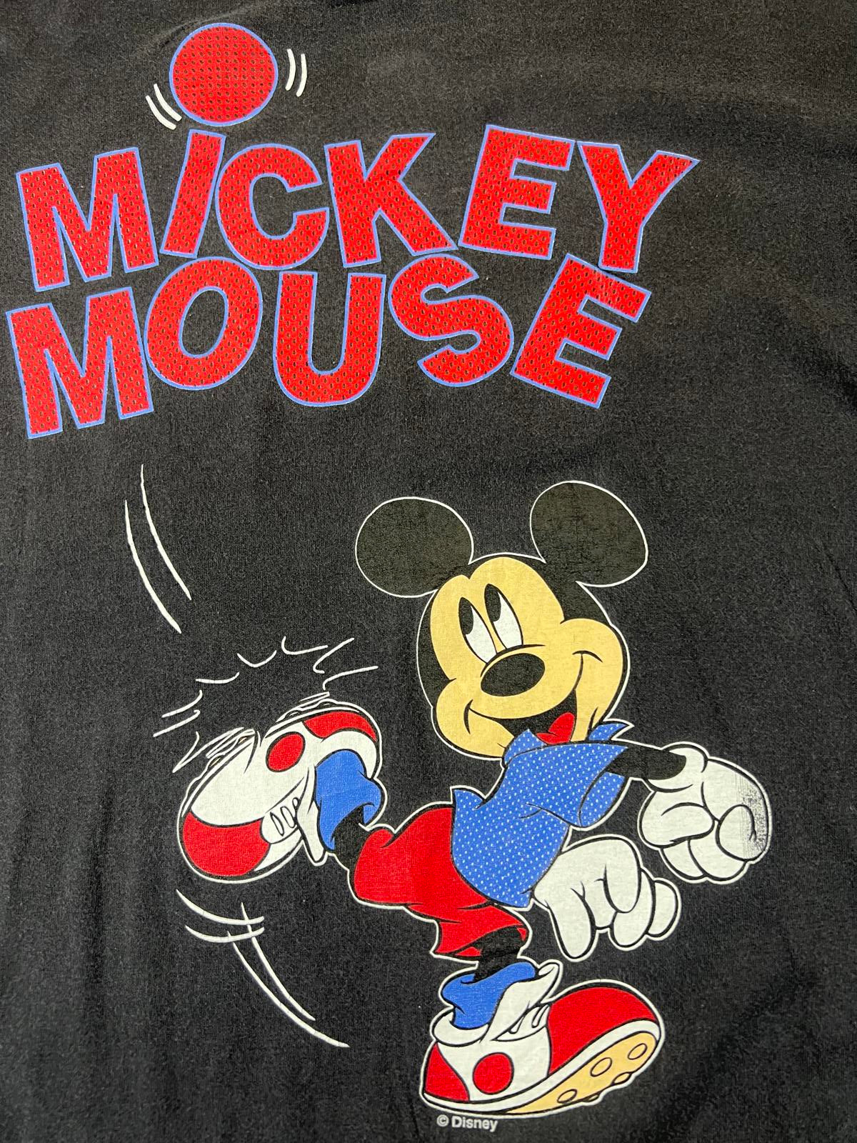 Vintage Mickey Mouse Black Graphic T-Shirt XL