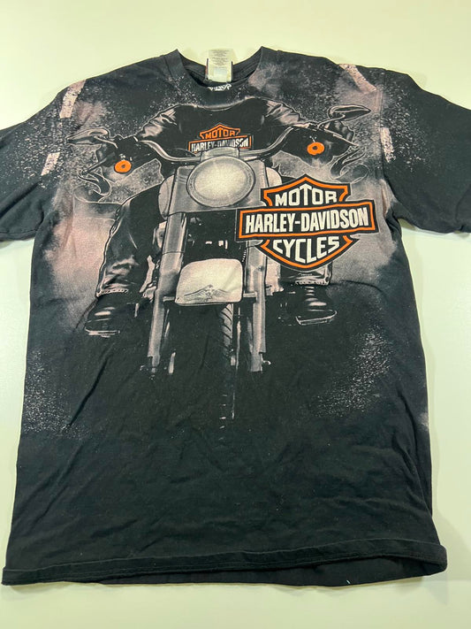 Vintage Harley-Davidson All over print Motorcycle Size L