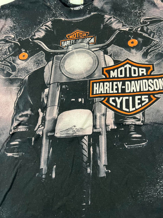 Vintage Harley-Davidson All over print Motorcycle Size L
