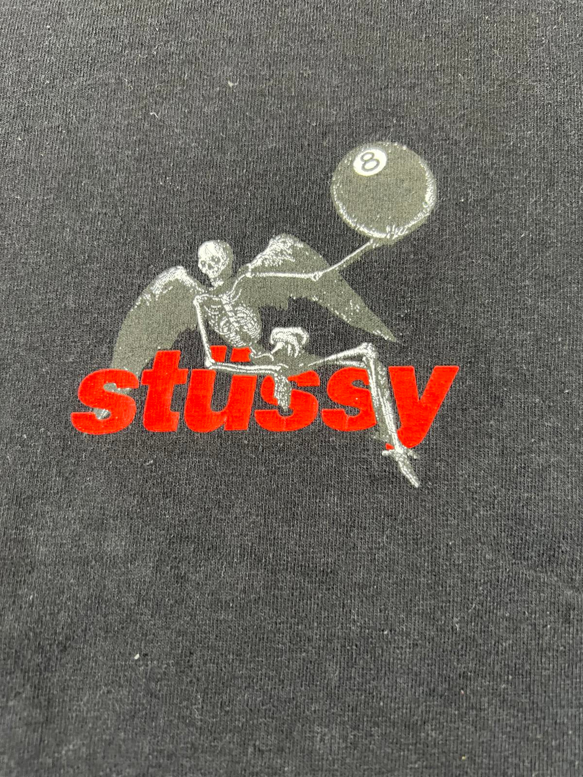 Stussy Black Graphic Skeleton T-Shirt Size L