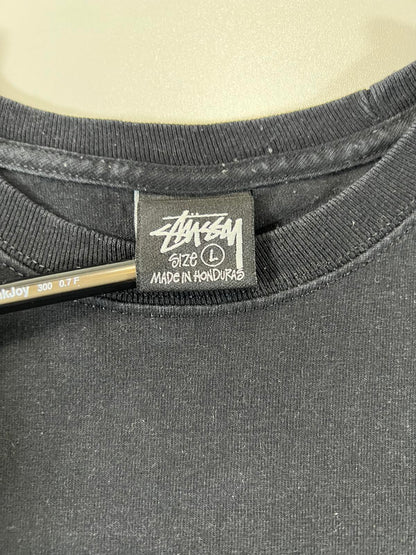 Stussy Black Graphic Skeleton T-Shirt Size L
