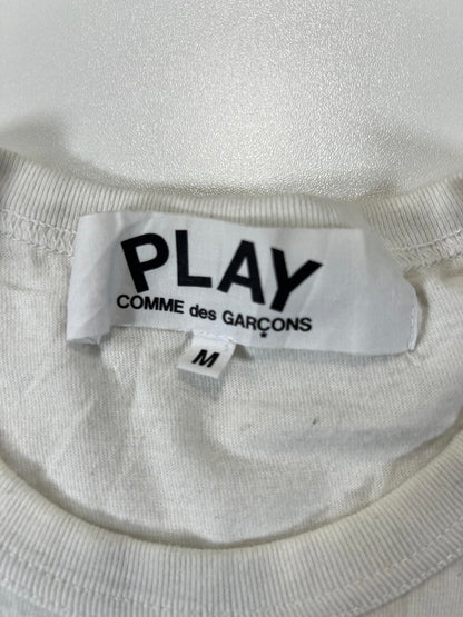 Comme des Garçons PLAY White T-Shirt with Red Heart Logo M
