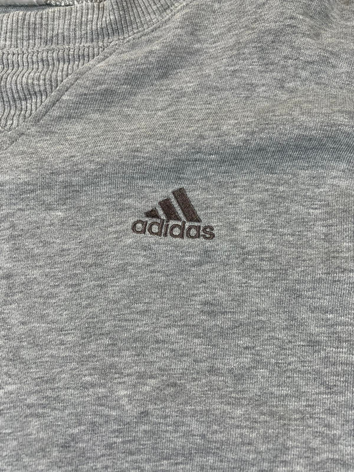 Vintage Adidas Grey V-Neck Sweatshirt