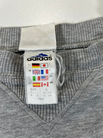 Vintage Adidas Grey V-Neck Sweatshirt