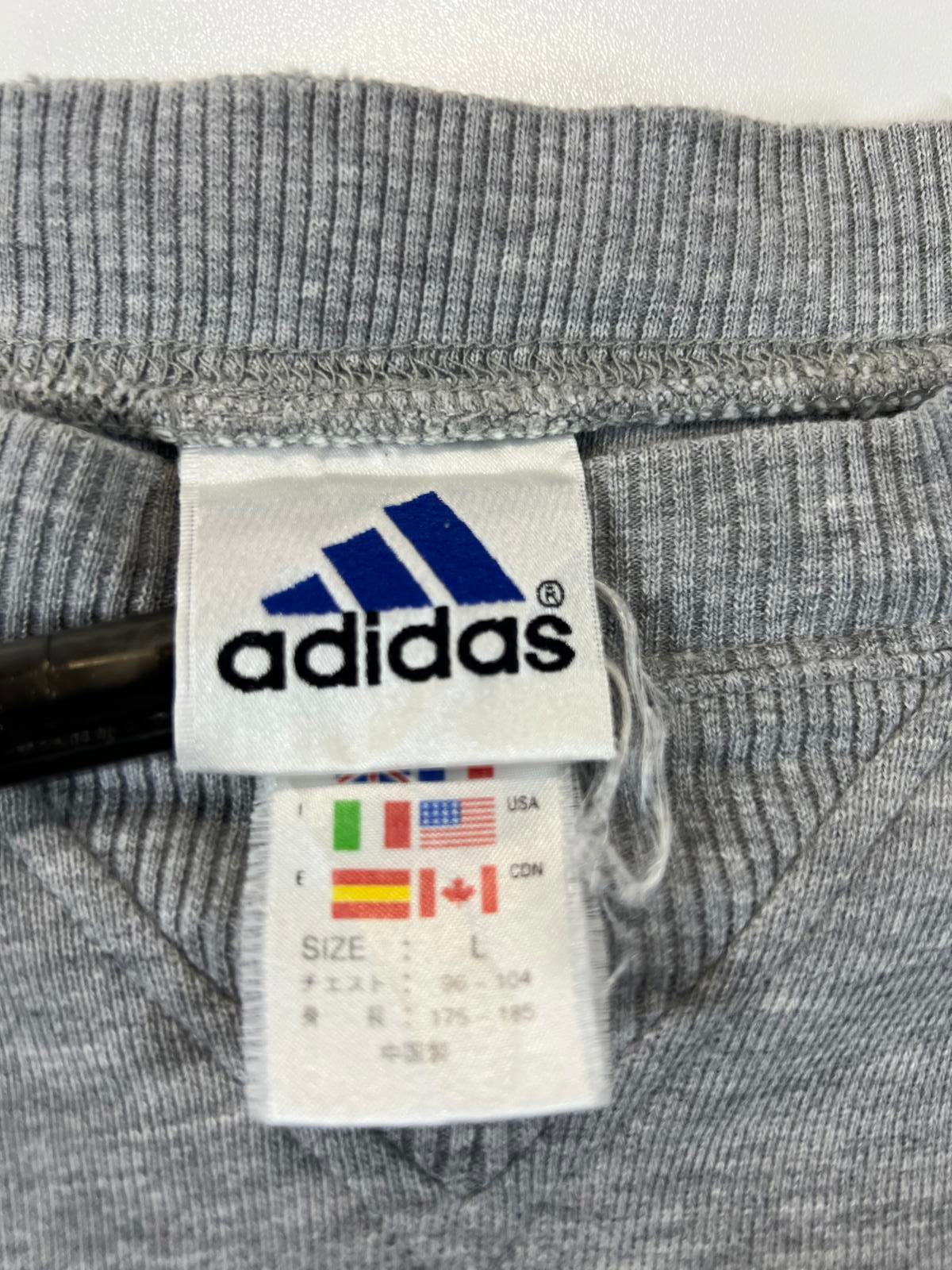 Vintage Adidas Grey V-Neck Sweatshirt