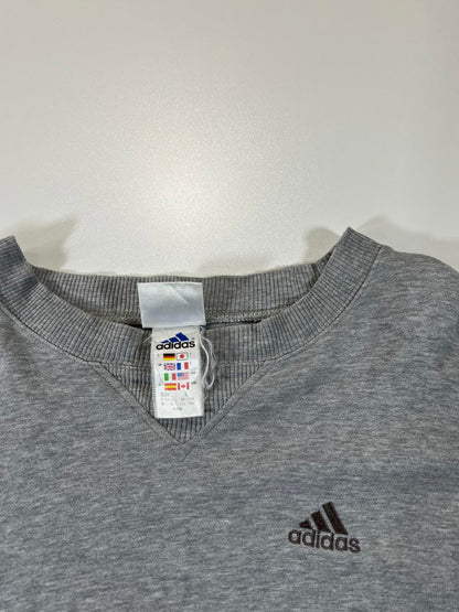 Vintage Adidas Grey V-Neck Sweatshirt