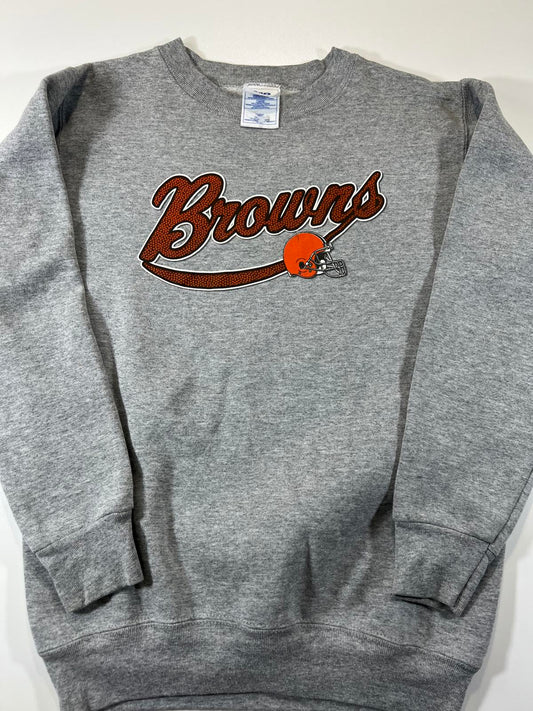 Pro player Grey Browns Crewneck Sweatshirt with Logo