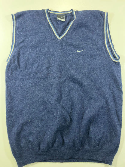 Vintage Nike Blue V-Neck Sleeveless Sweater Vest