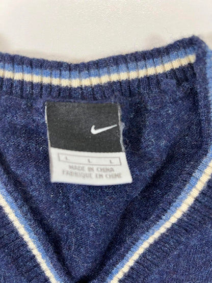Vintage Nike Blue V-Neck Sleeveless Sweater Vest