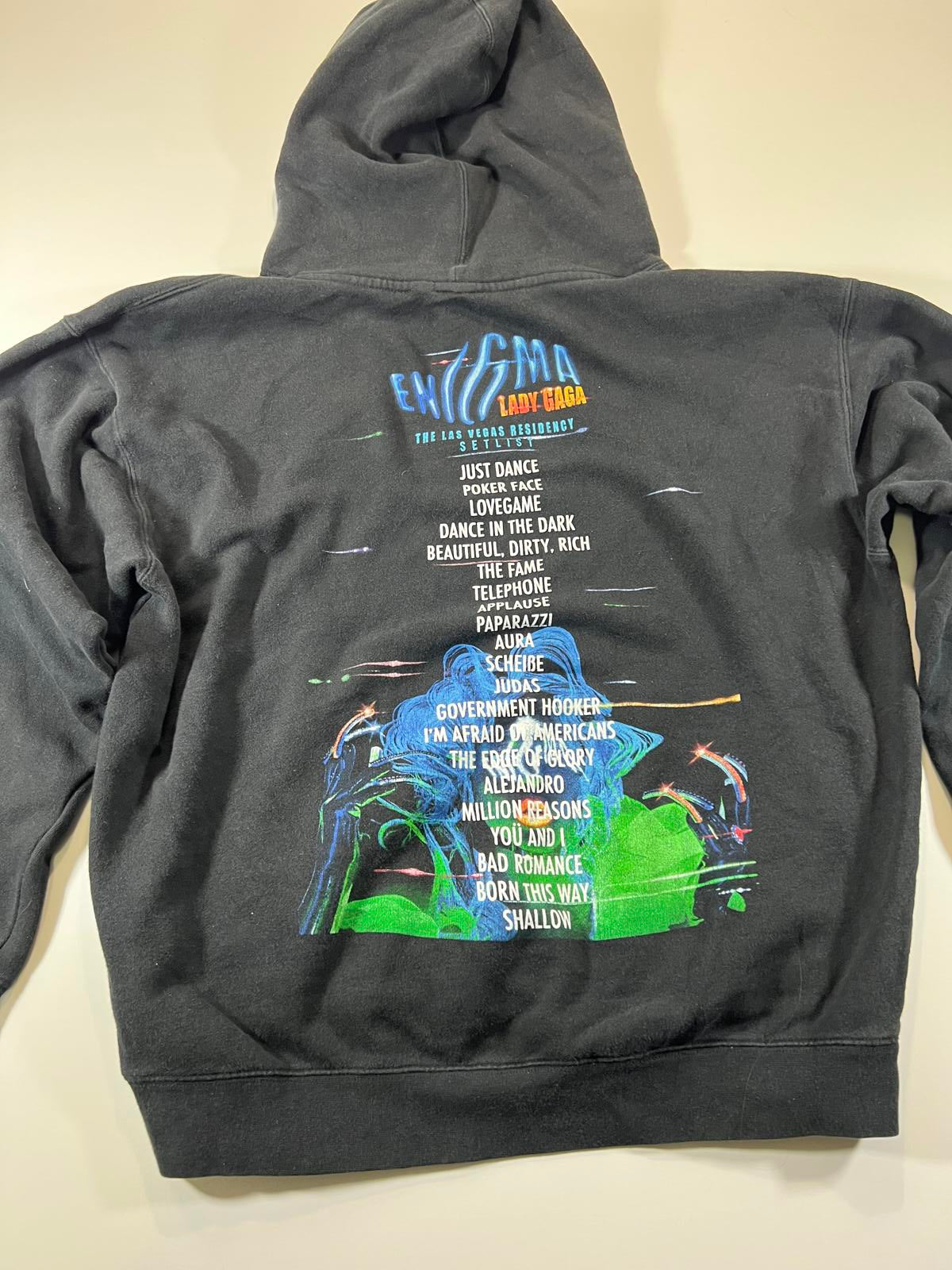 Lady Gaga Enigma Black Graphic Hoodie L