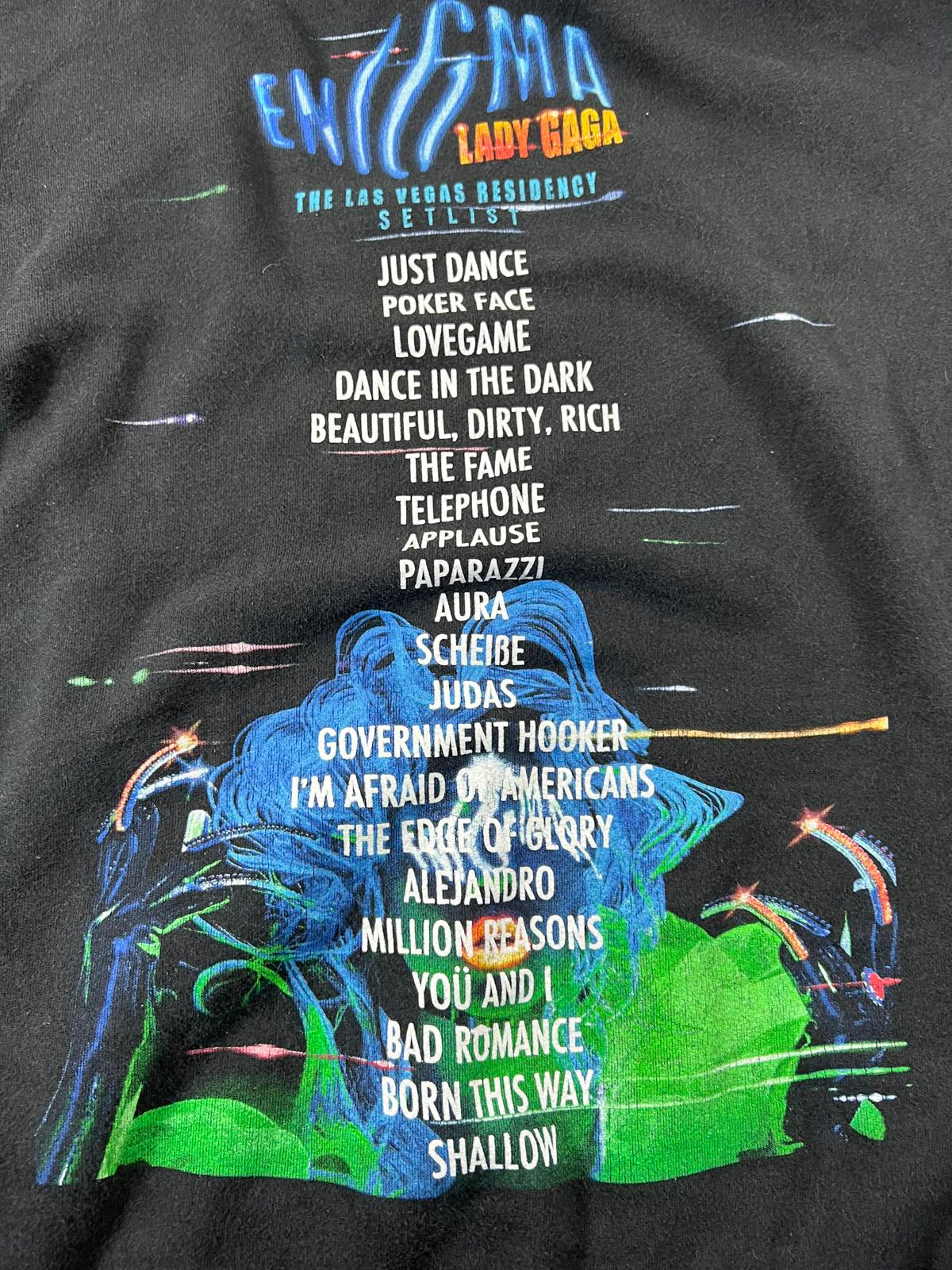 Lady Gaga Enigma Black Graphic Hoodie L