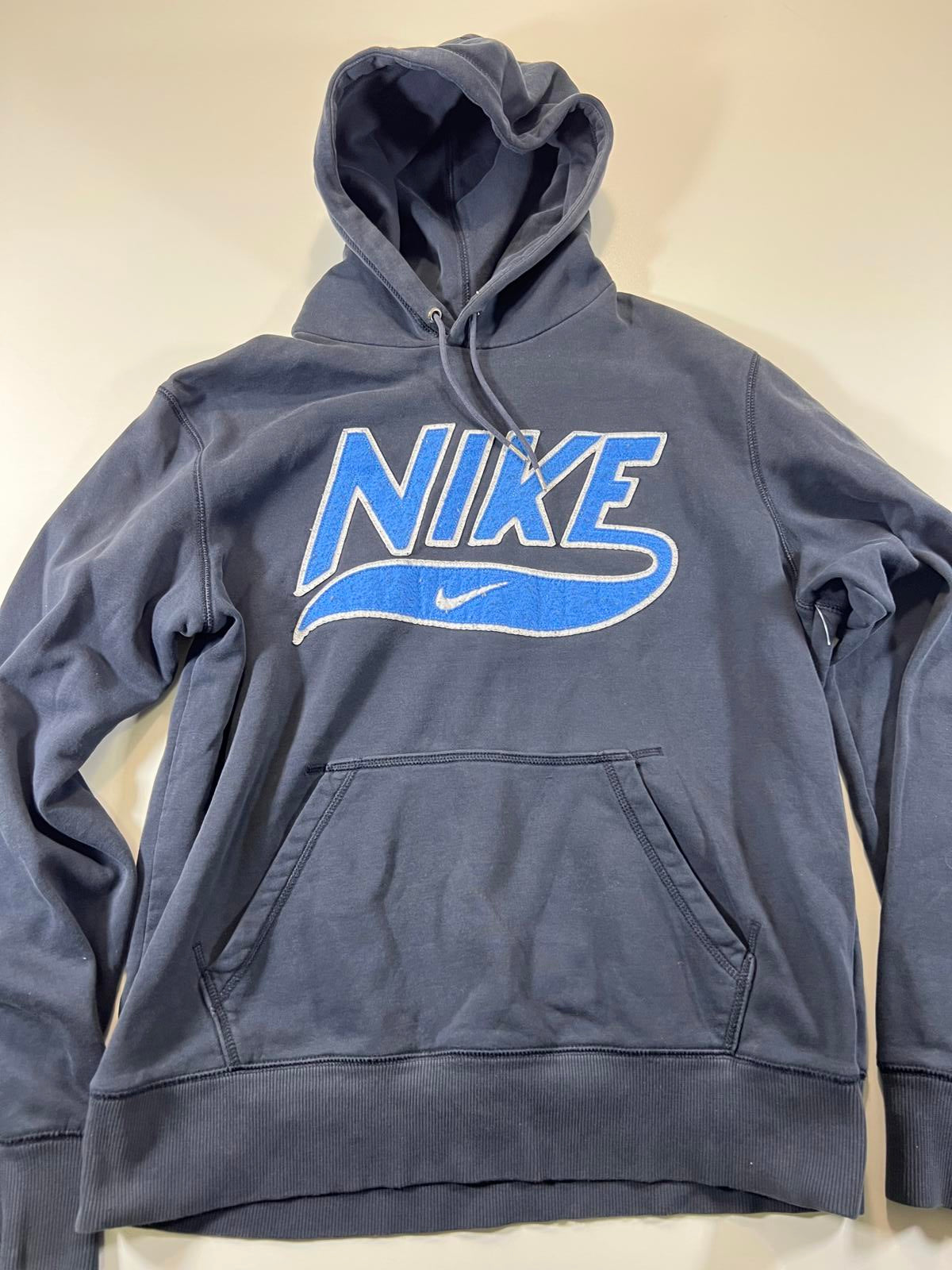Nike Men's Hoodie with Blue Logo, Size L