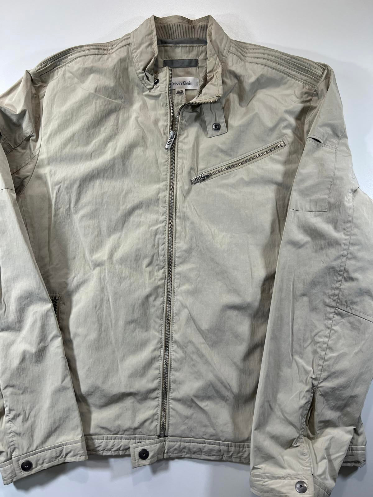 Calvin Klein Men's Light Beige Zip-Up Jacket XL