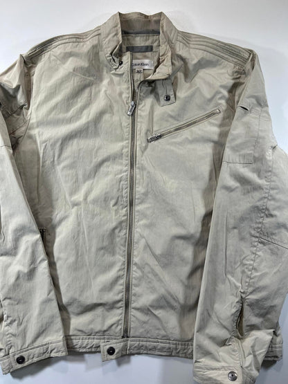 Calvin Klein Men's Light Beige Zip-Up Jacket XL