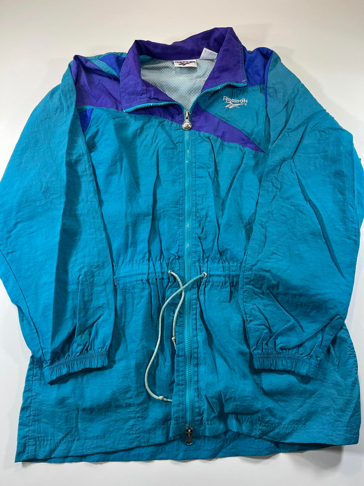 Vintage Reebok Windbreaker Jacket teal and Purple L