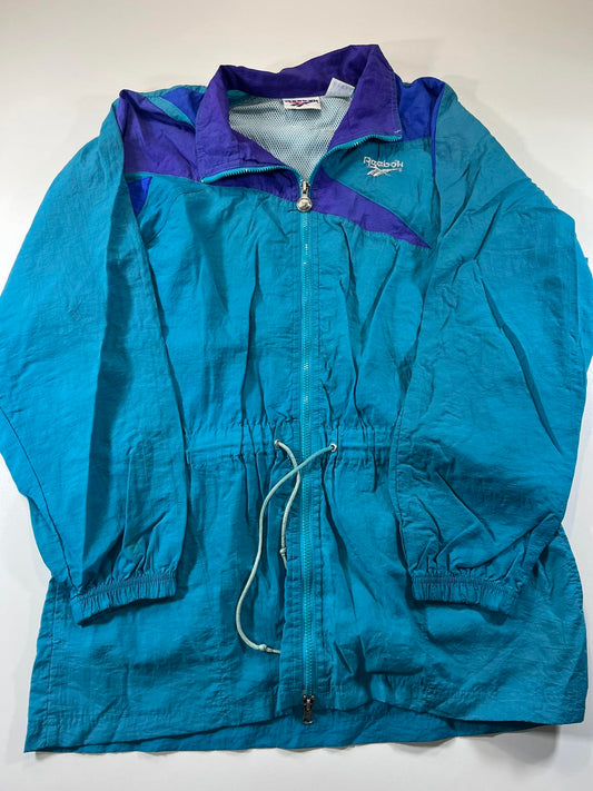 Vintage Reebok Windbreaker Jacket teal and Purple L