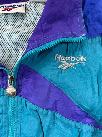 Vintage Reebok Windbreaker Jacket teal and Purple L