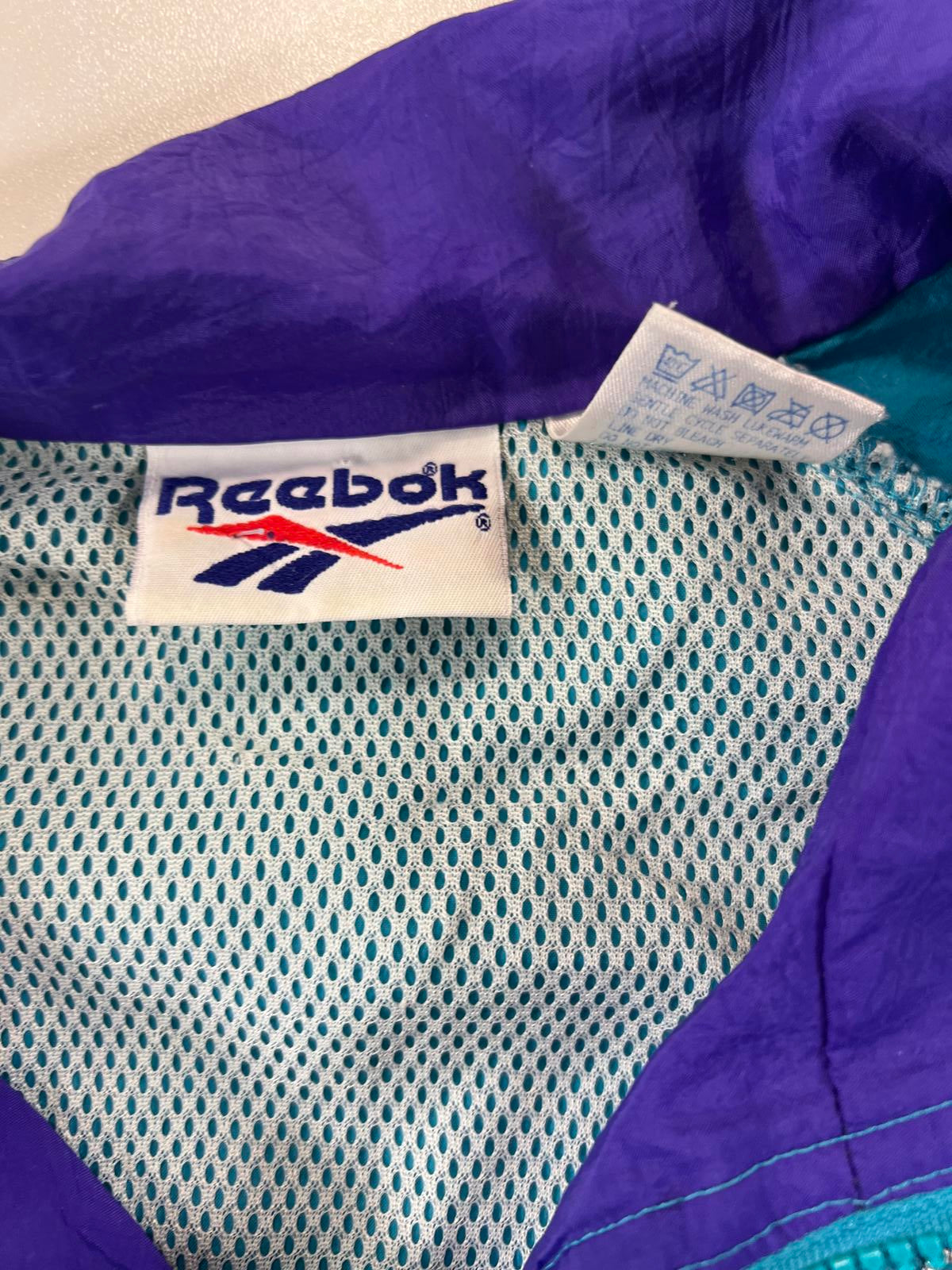 Vintage Reebok Windbreaker Jacket teal and Purple L