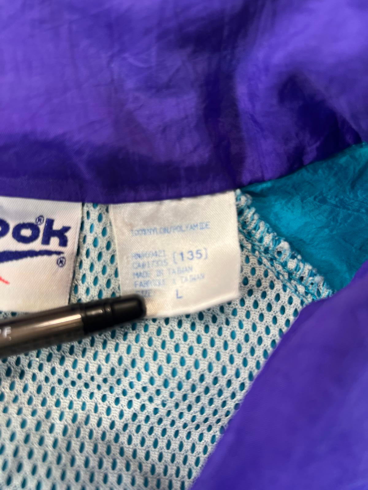 Vintage Reebok Windbreaker Jacket teal and Purple L