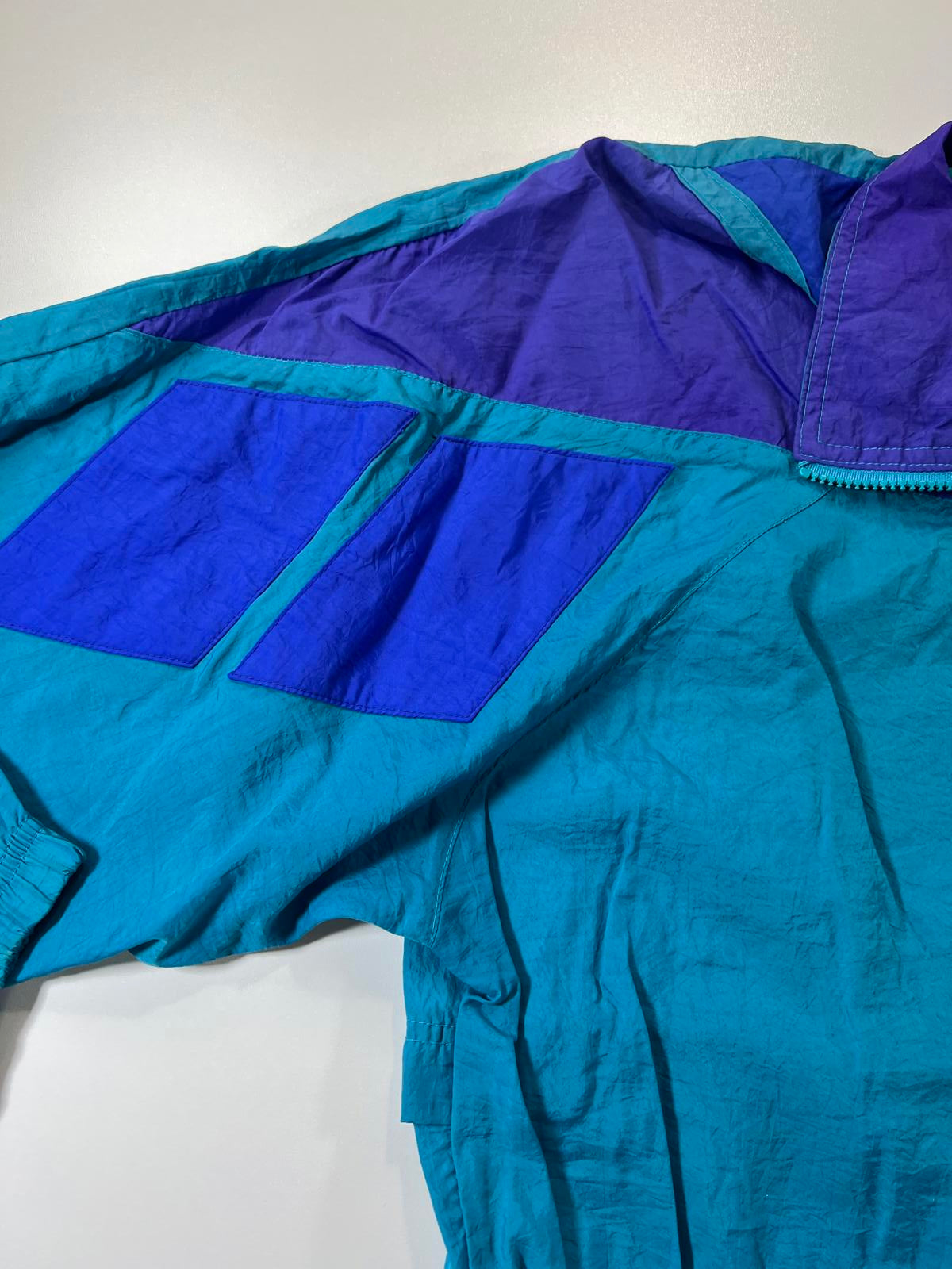 Vintage Reebok Windbreaker Jacket teal and Purple L