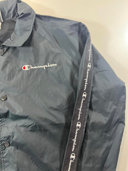 Champion Black Coach Logo Tape Sleeves Women’s Crop Jacket L
