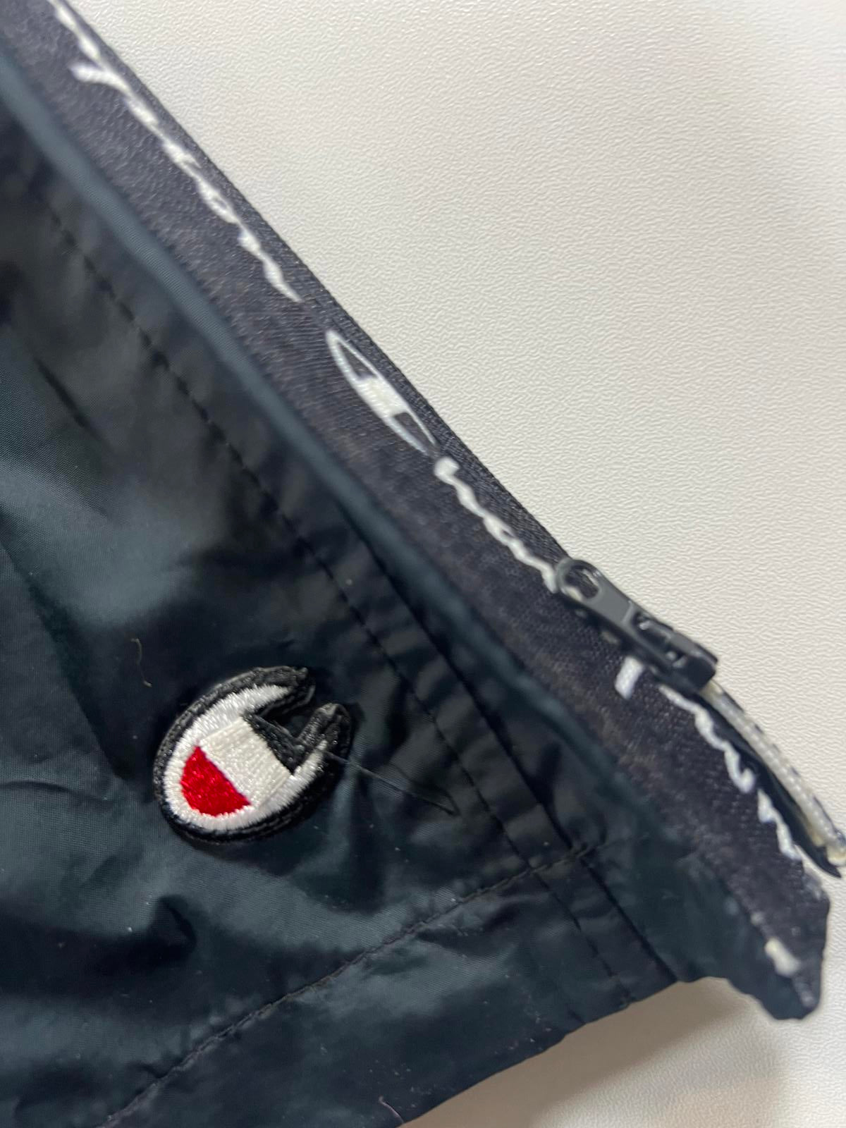 Champion Black Coach Logo Tape Sleeves Women’s Crop Jacket L