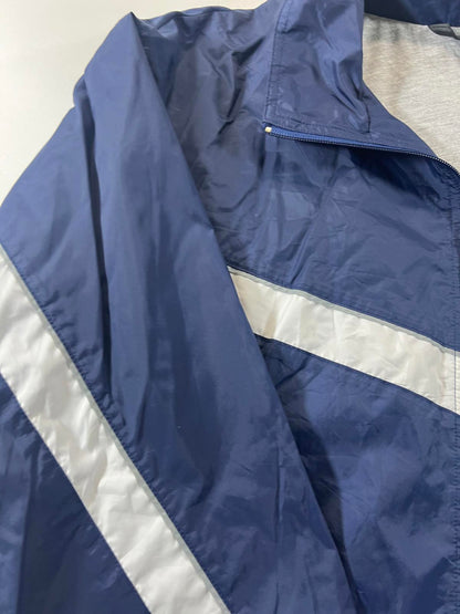 Vintage Nike Navy Blue and White Windbreaker Jacket XL