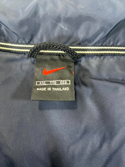 Vintage Nike Navy Blue and White Track Jacket