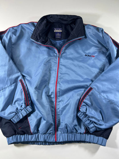 Vintage b.u.m. Equipment Men's Blue Windbreaker Jacket M