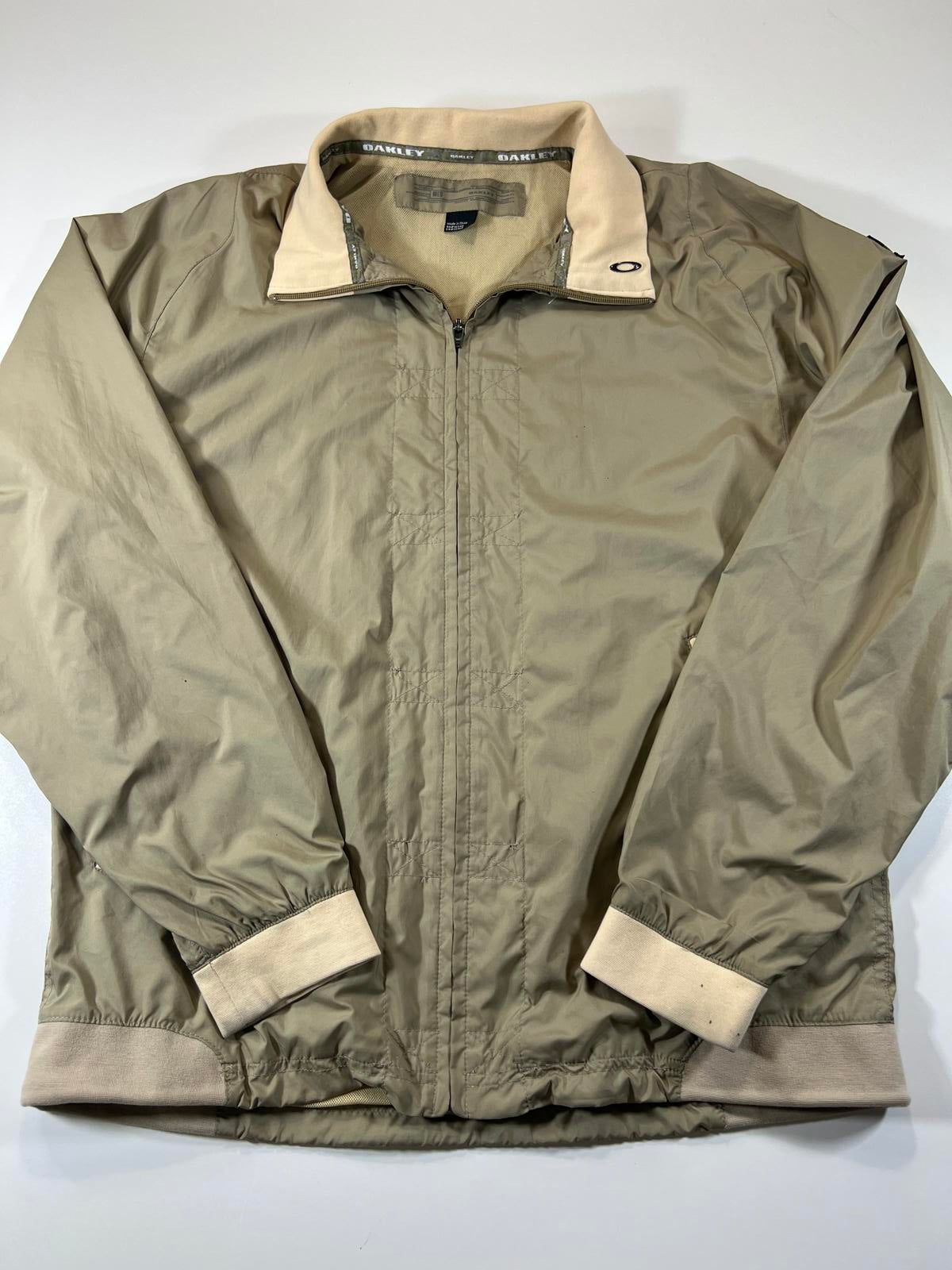 Vintage Oakley Men's Lightweight Beige Windbreaker Jacket M