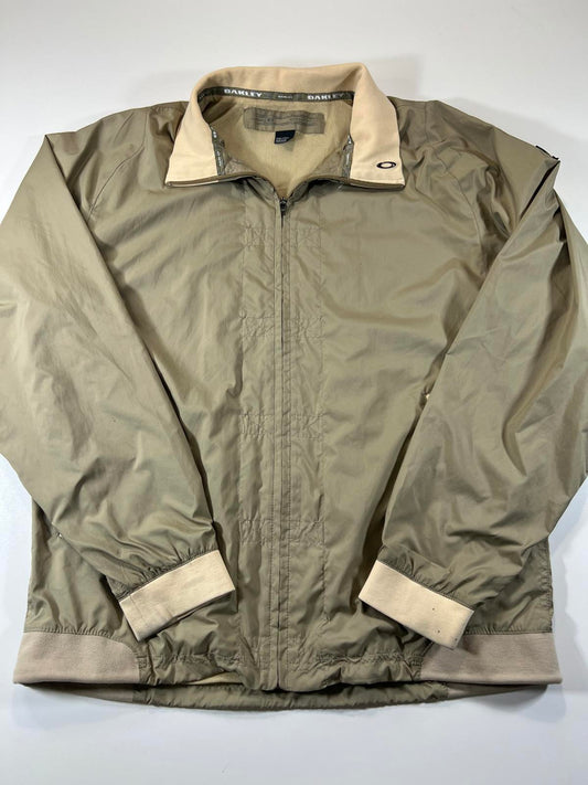 Vintage Oakley Men's Lightweight Beige Windbreaker Jacket M