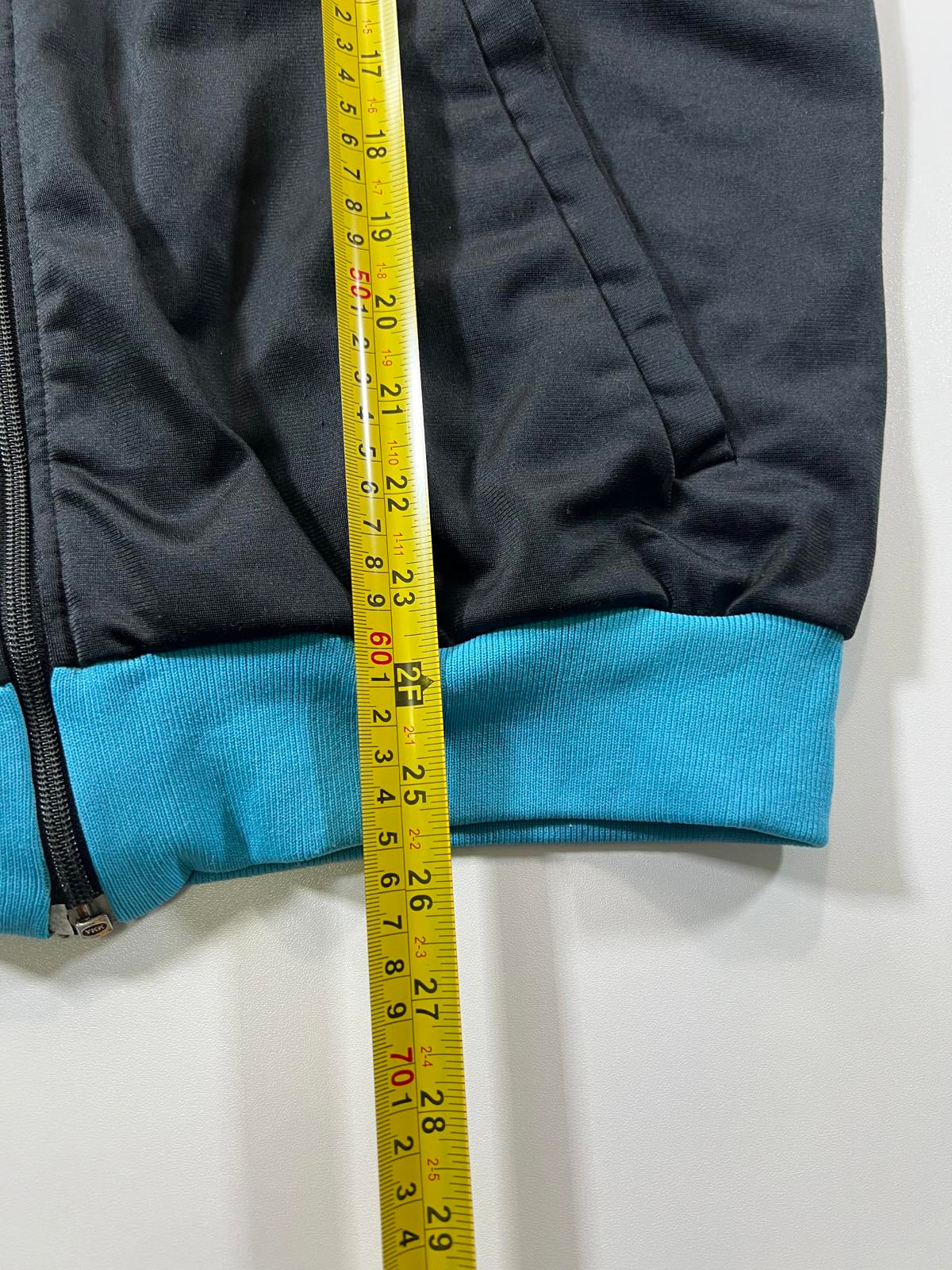 Vintage Puma Black and Turquoise Track Jacket, Size M