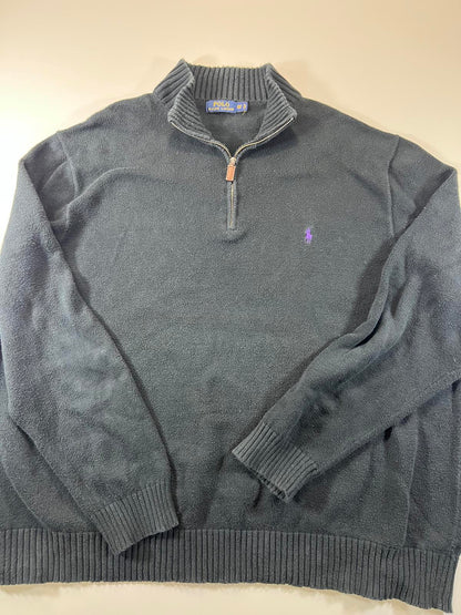 Polo Ralph Lauren Men's Black Half-Zip Sweater Size 3XLT