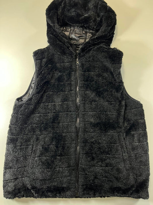 Guess Women's Black Faux Fur reversible insulated Vest XL