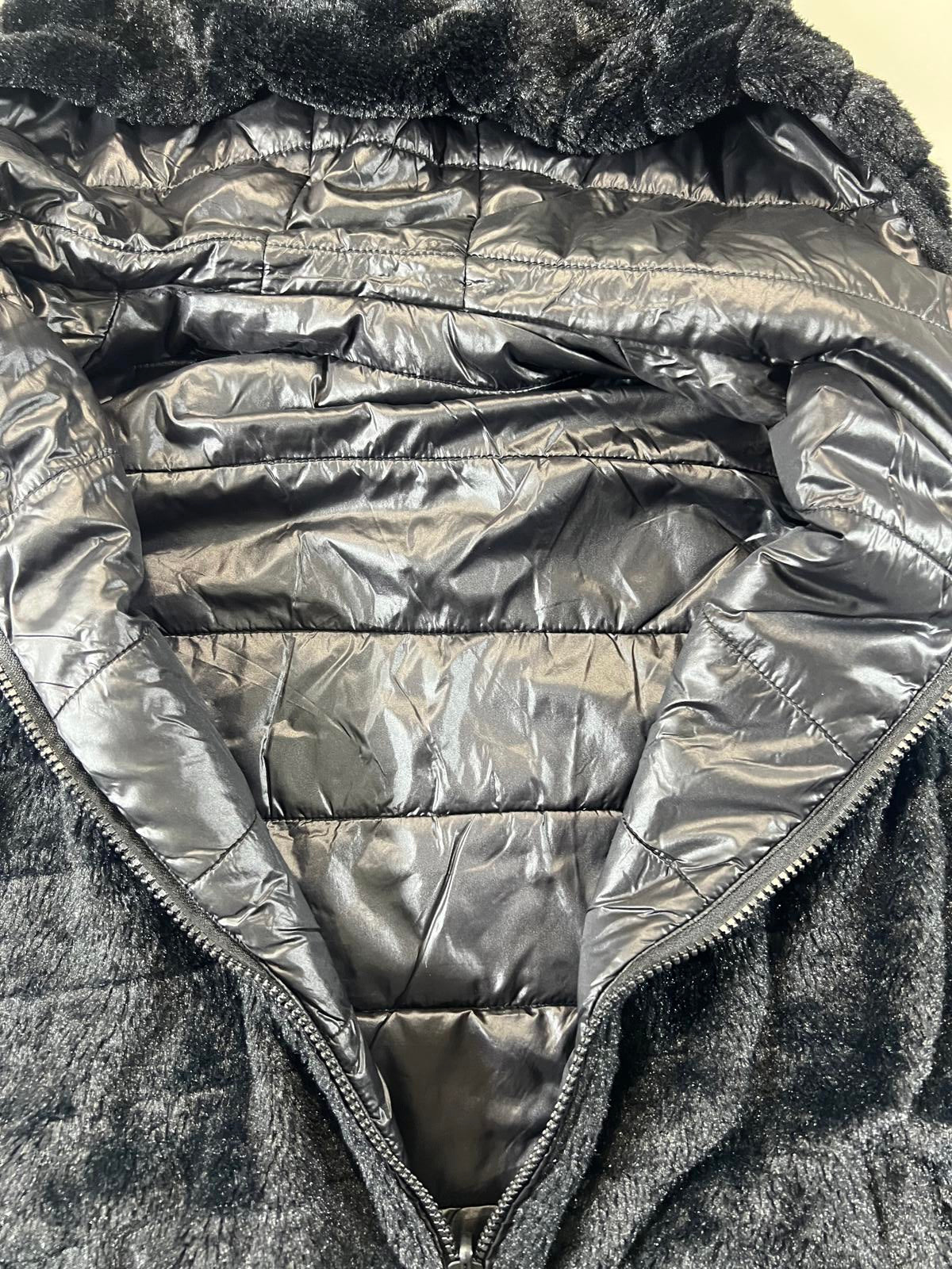 Guess Women's Black Faux Fur reversible insulated Vest XL