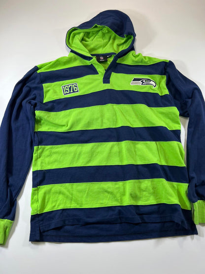 Retro team nfl Seattle Seahawks Striped Hoodie L