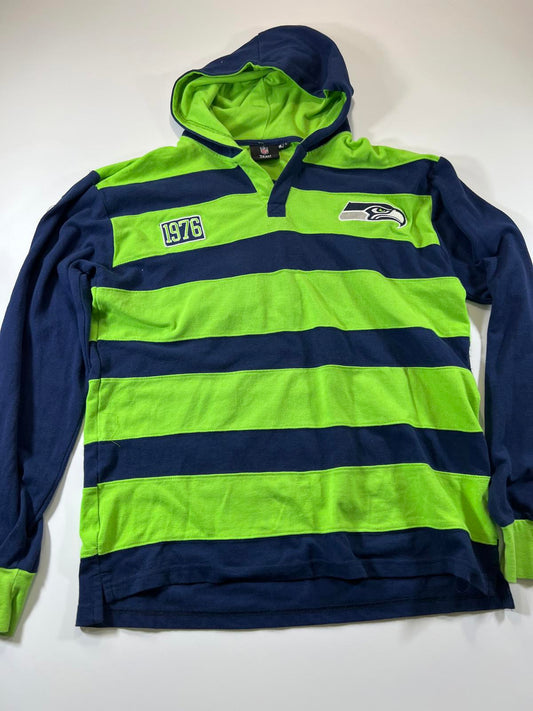 Retro team nfl Seattle Seahawks Striped Hoodie L