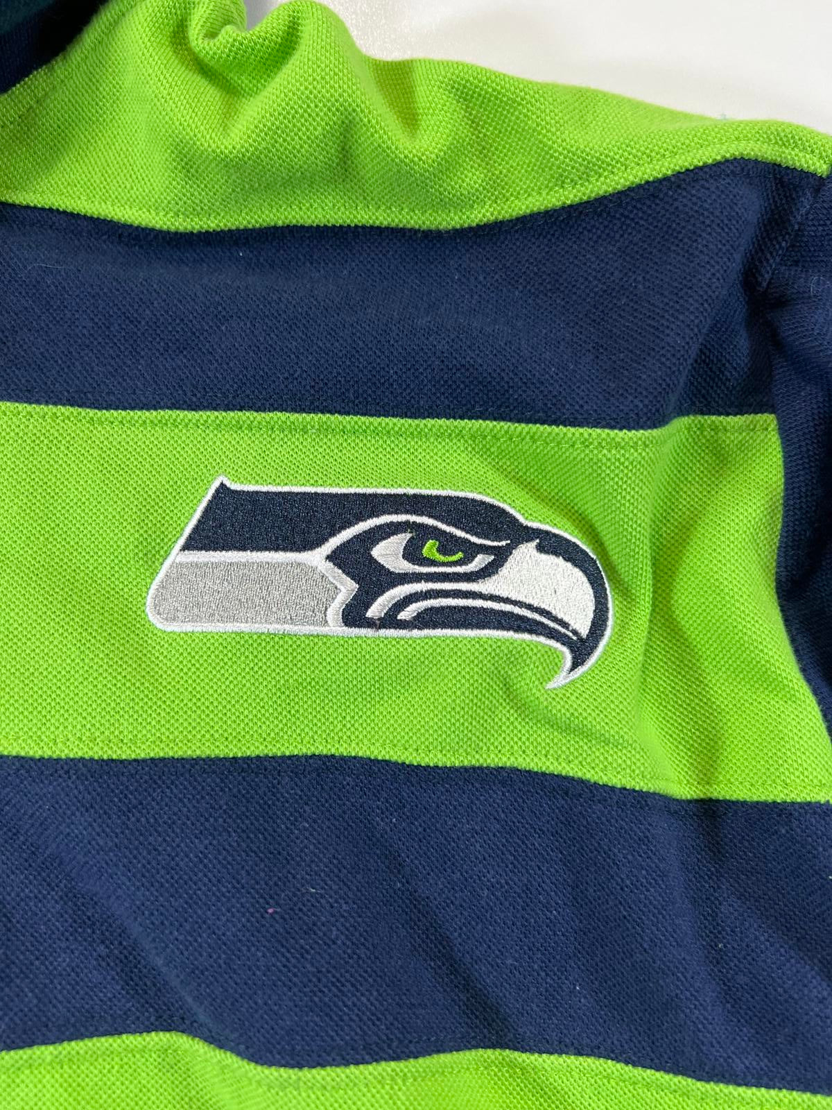 Retro team nfl Seattle Seahawks Striped Hoodie L