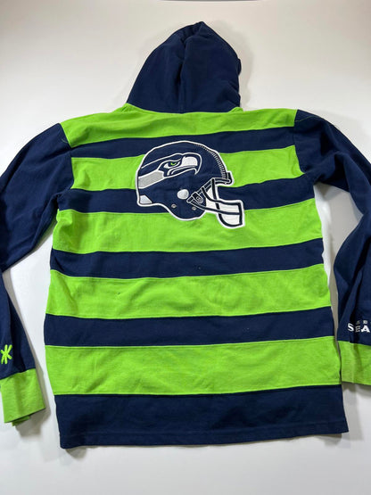 Retro team nfl Seattle Seahawks Striped Hoodie L