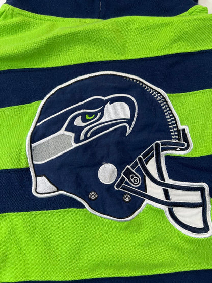 Retro team nfl Seattle Seahawks Striped Hoodie L