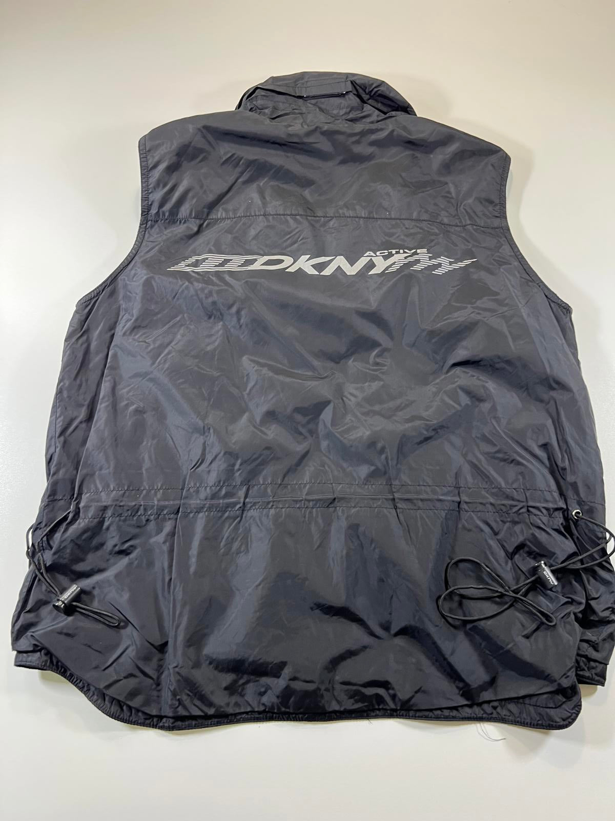 Vintage DKNY Active Black Sleeveless Puffer Vest L